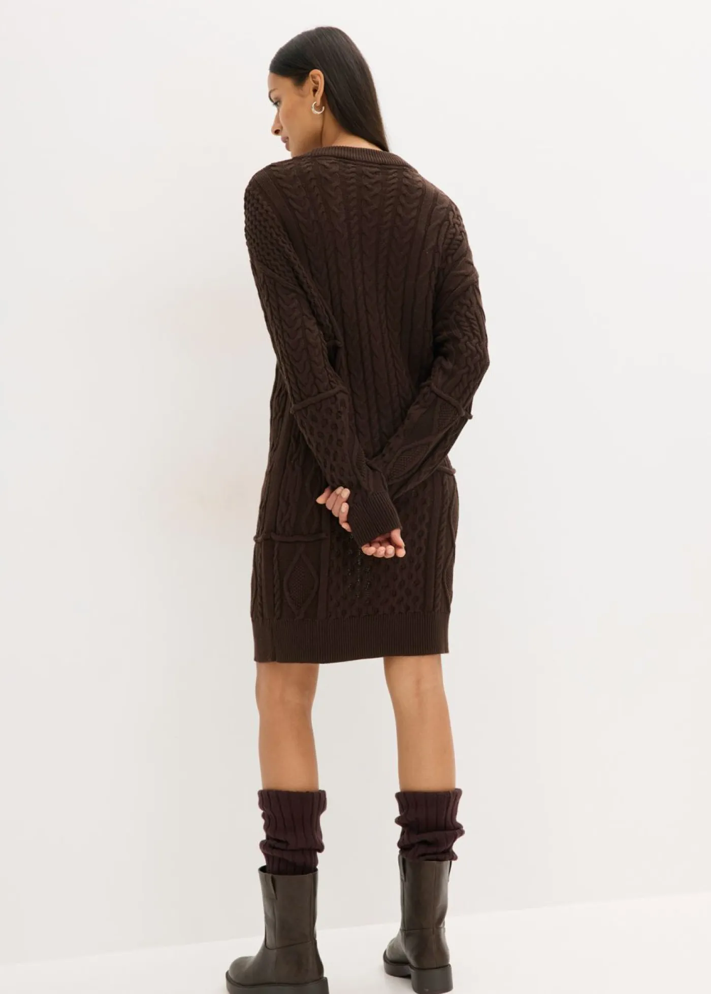 Best Vestido de punto con patrón trenzado Mujer Vestidos|Ropa De Punto