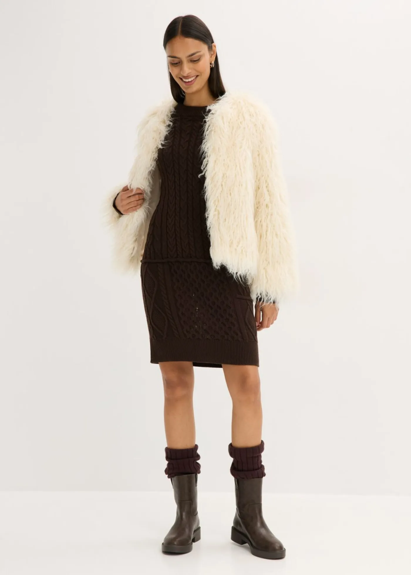 Best Vestido de punto con patrón trenzado Mujer Vestidos|Ropa De Punto