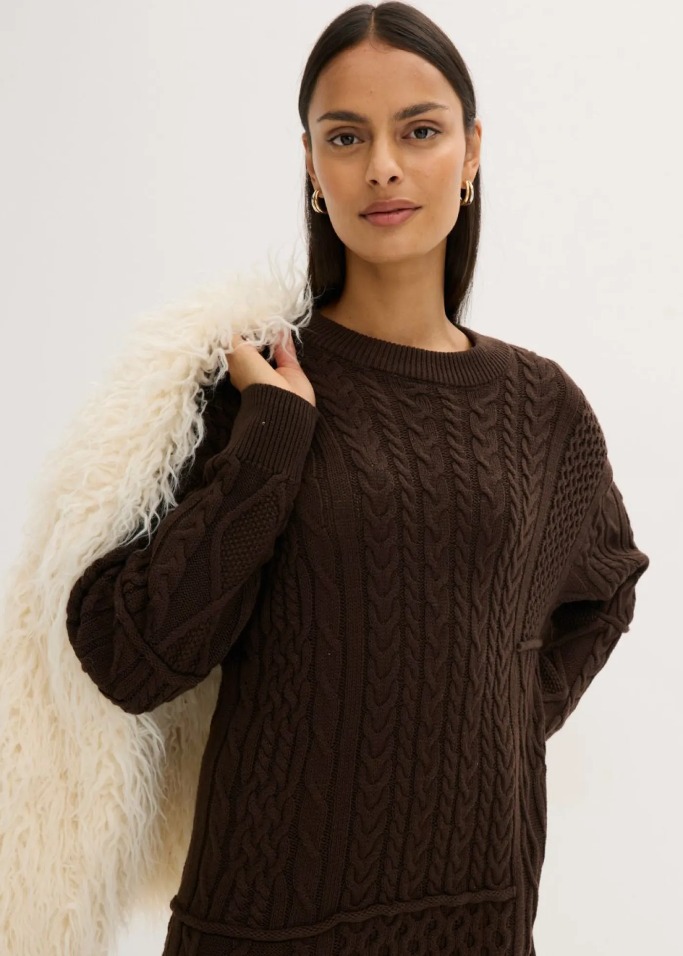 Best Vestido de punto con patrón trenzado Mujer Vestidos|Ropa De Punto