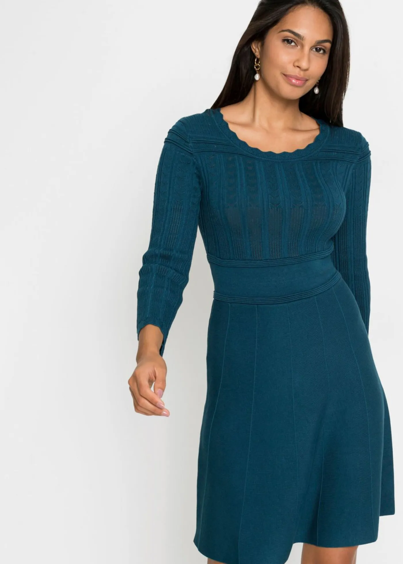 Best Vestido de punto con patrón ajour Mujer Vestidos|Ropa De Punto