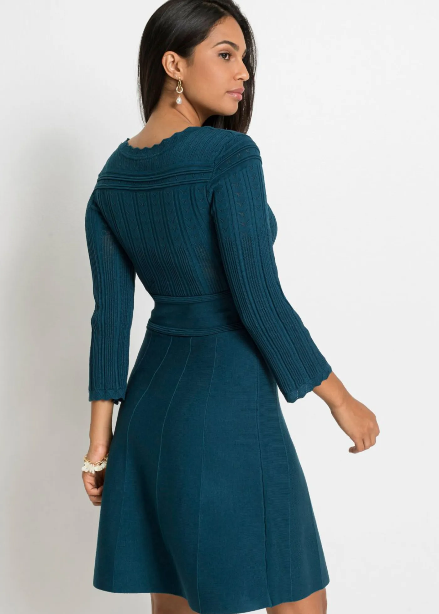 Best Vestido de punto con patrón ajour Mujer Vestidos|Ropa De Punto