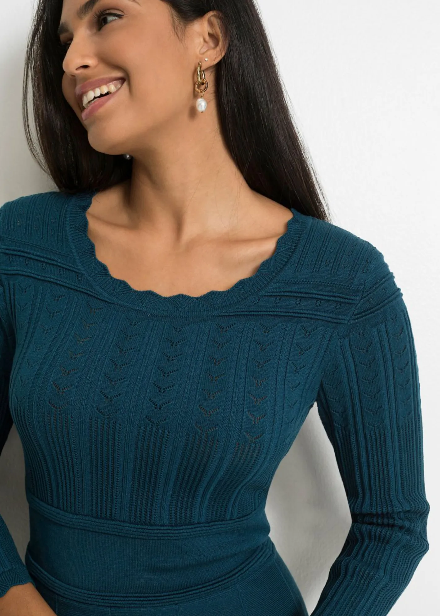 Best Vestido de punto con patrón ajour Mujer Vestidos|Ropa De Punto