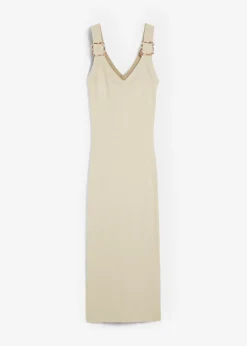 Outlet Vestido de punto con seda Mujer Premium|Vestidos