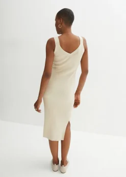 Outlet Vestido de punto con seda Mujer Premium|Vestidos