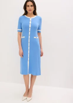 Outlet Vestido de punto con viscosa Mujer Vestidos|Novedades