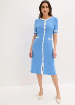 Outlet Vestido de punto con viscosa Mujer Vestidos|Novedades