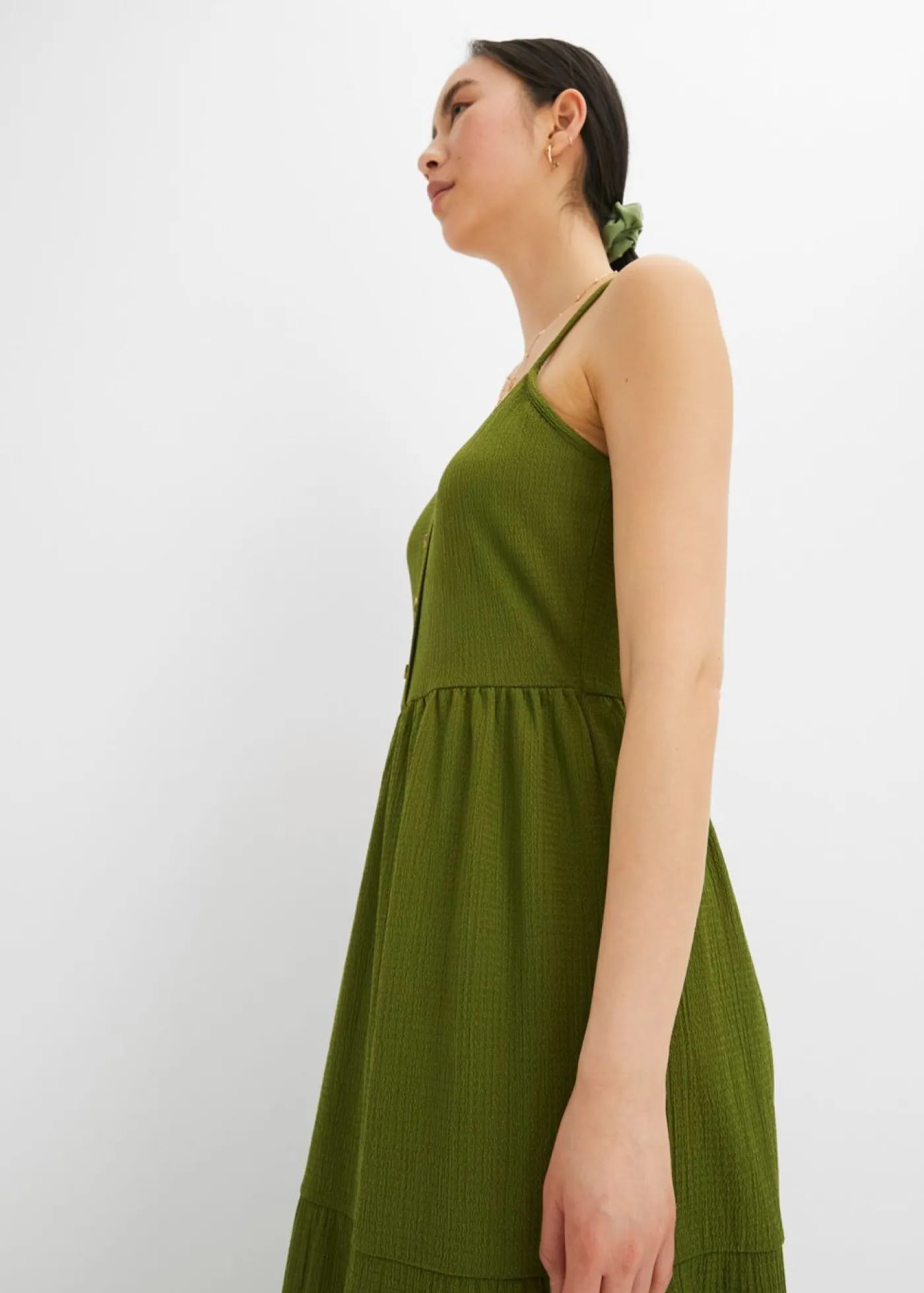 Clearance Vestido de punto con volantes y botones decorativos Mujer Vestidos
