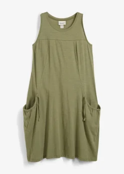 Best Vestido de punto de algodón con bolsillos Mujer Vestidos