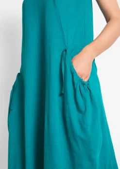Best Vestido de punto de algodón con bolsillos Mujer Vestidos