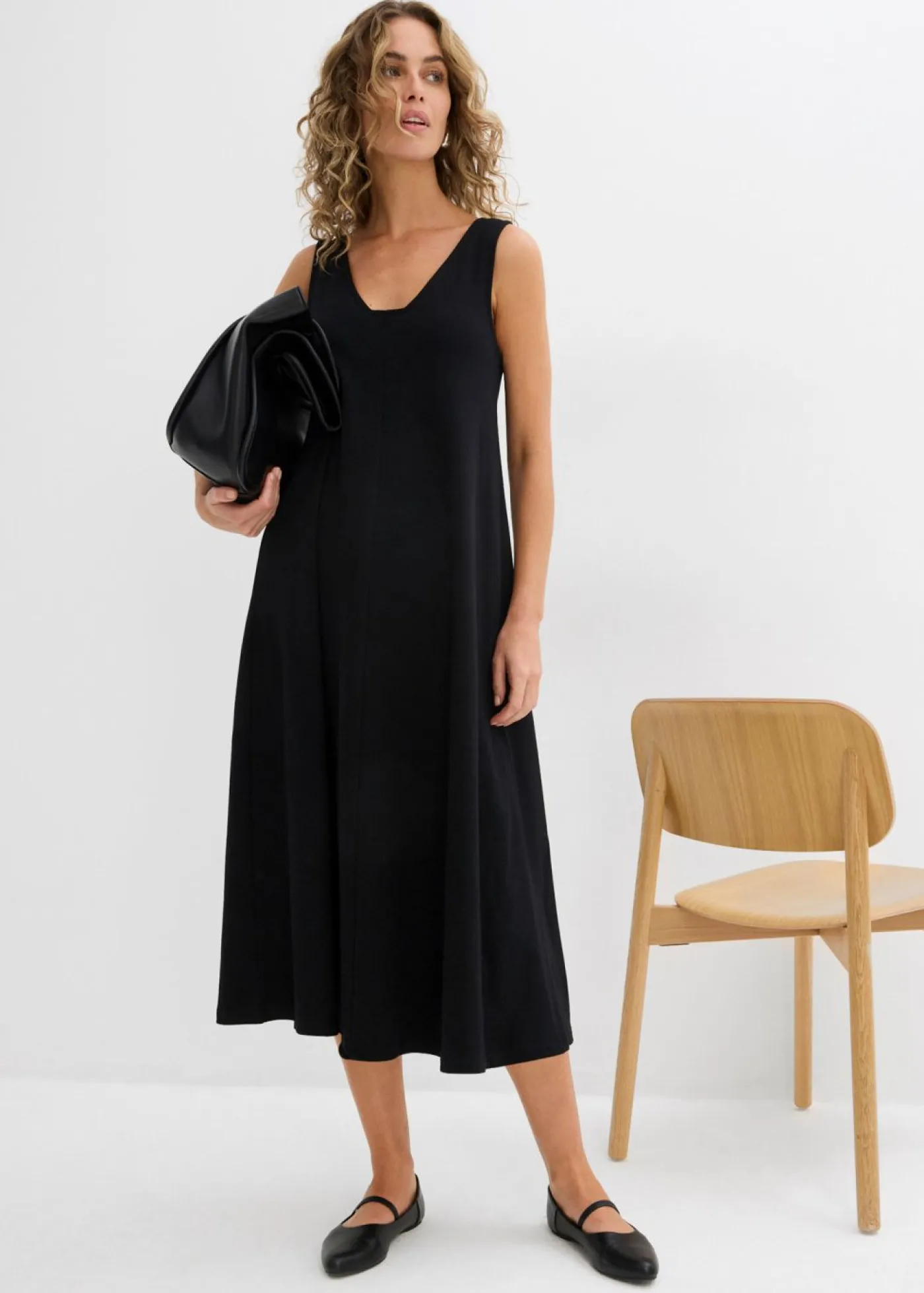 Online Vestido de punto de algodón orgánico puro Mujer Esenciales|Vestidos