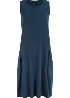 Online Vestido de punto de algodón con bolsillos Mujer Vestidos