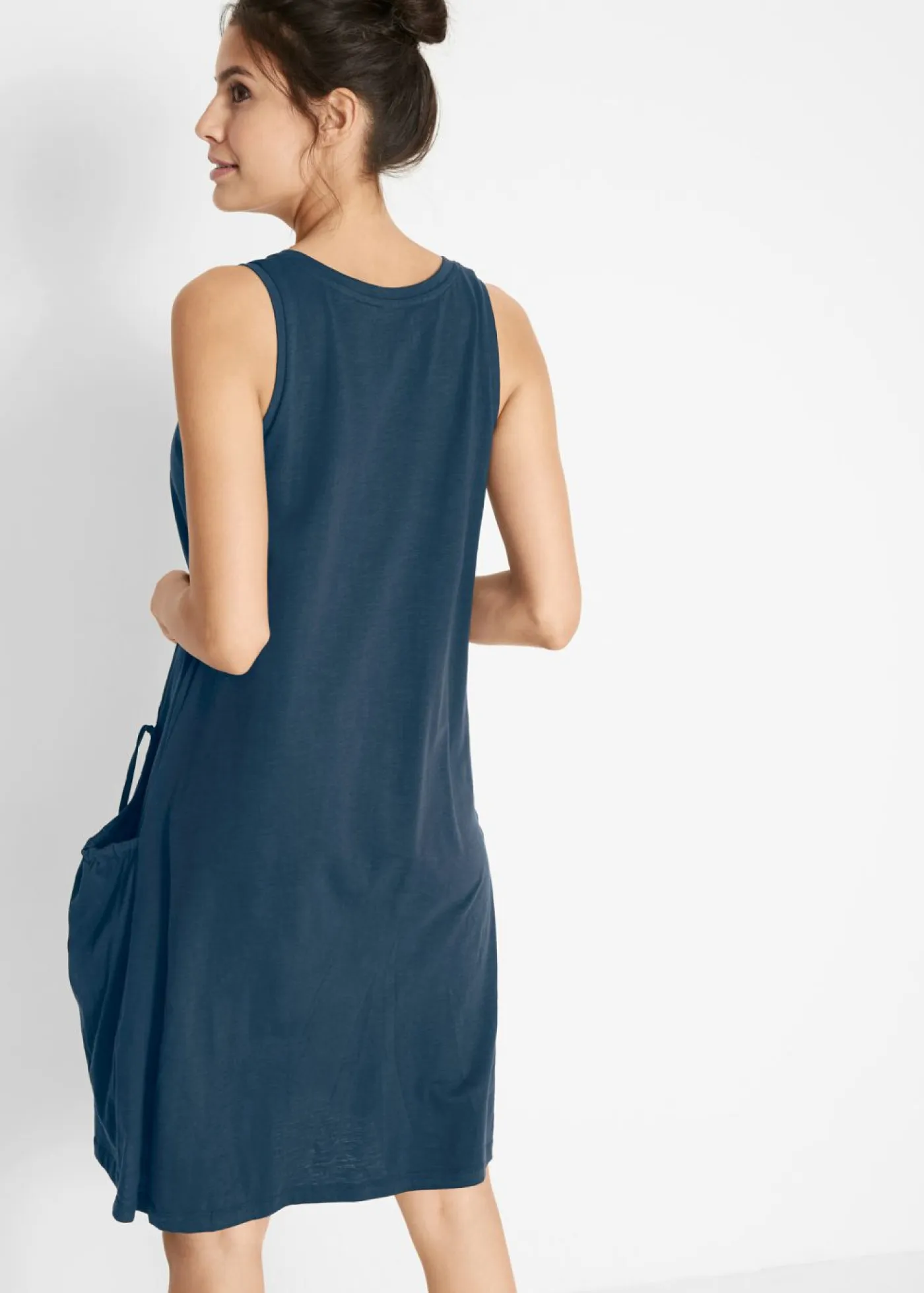 Online Vestido de punto de algodón con bolsillos Mujer Vestidos