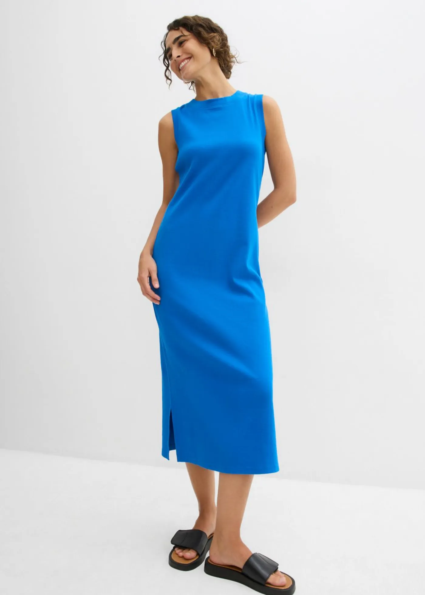 Online Vestido de punto de algodón con elástico Mujer Vestidos
