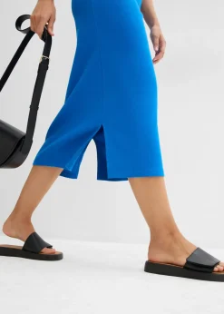 Online Vestido de punto de algodón con elástico Mujer Vestidos