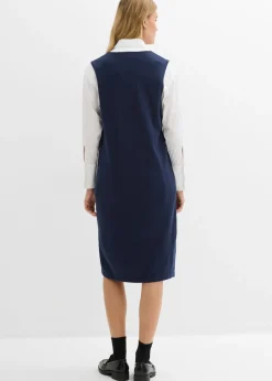 Vestido de punto de algodón puro Mujer Esenciales|Vestidos