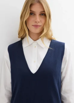 Vestido de punto de algodón puro Mujer Esenciales|Vestidos