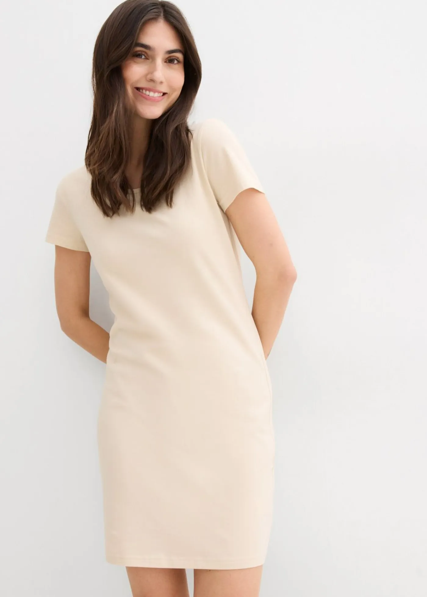 Discount Vestido de punto de algodón orgánico elástico Mujer Básicos|Vestidos