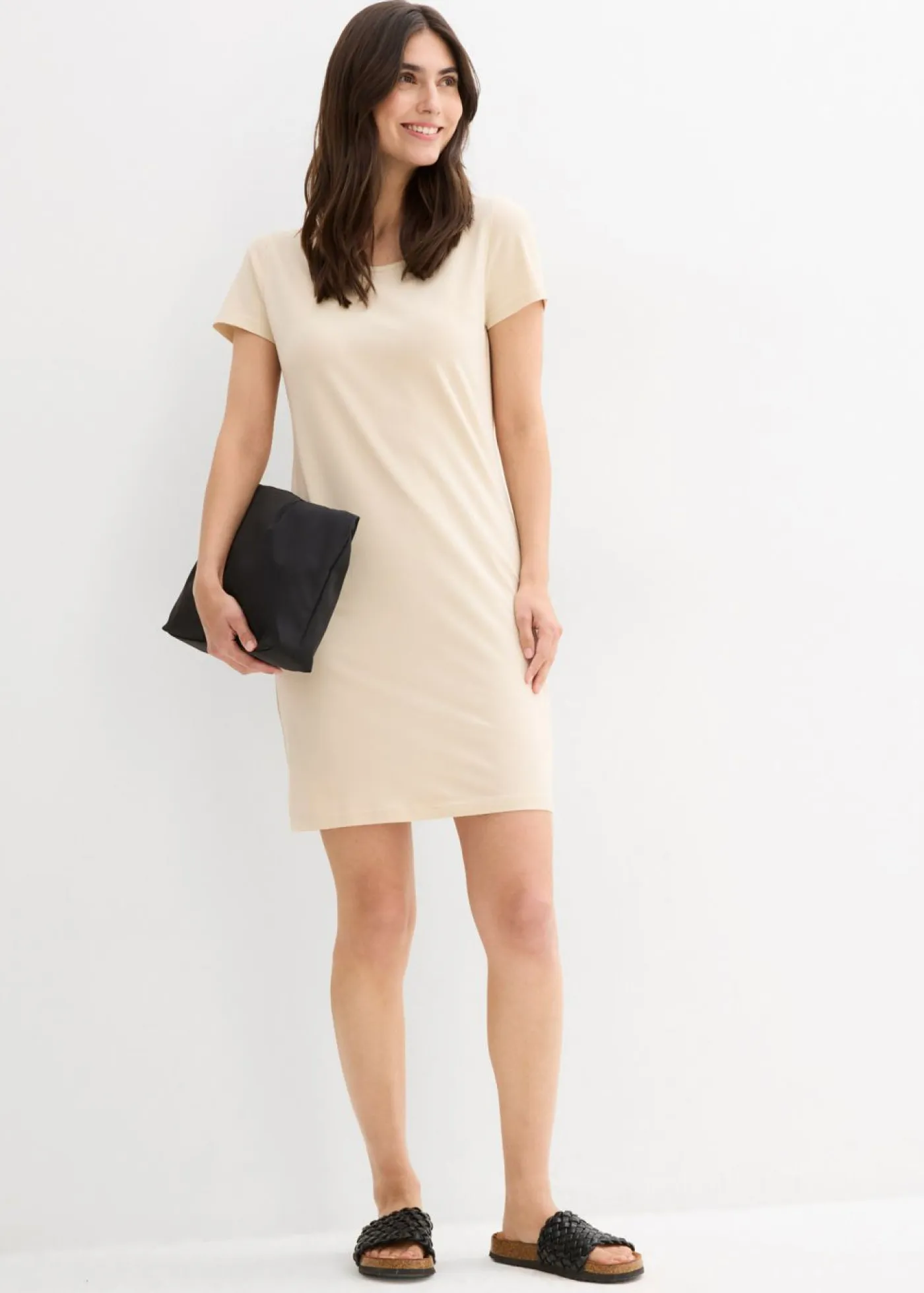 Discount Vestido de punto de algodón orgánico elástico Mujer Básicos|Vestidos