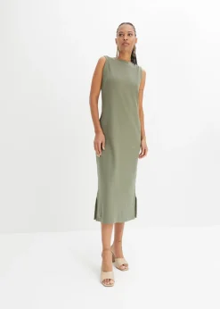 Sale Vestido de punto de algodón con elástico Mujer Vestidos