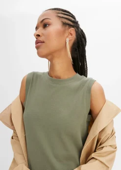 Sale Vestido de punto de algodón con elástico Mujer Vestidos