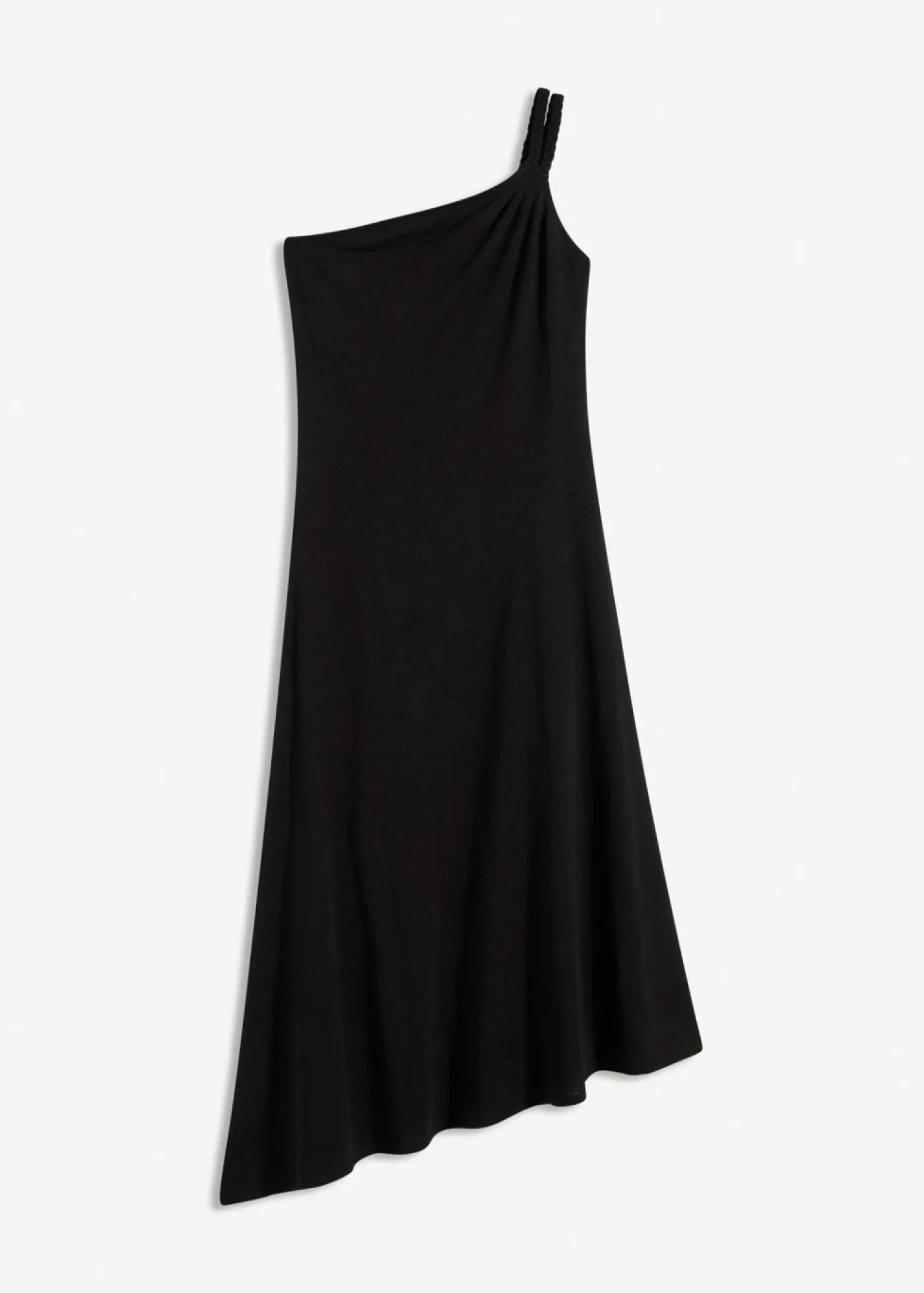 Best Vestido de punto de algodón con dobladillo asimétrico y detalle de nudo en el hombro Mujer Vestidos