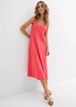 New Vestido de punto de algodón orgánico puro Mujer Esenciales|Vestidos