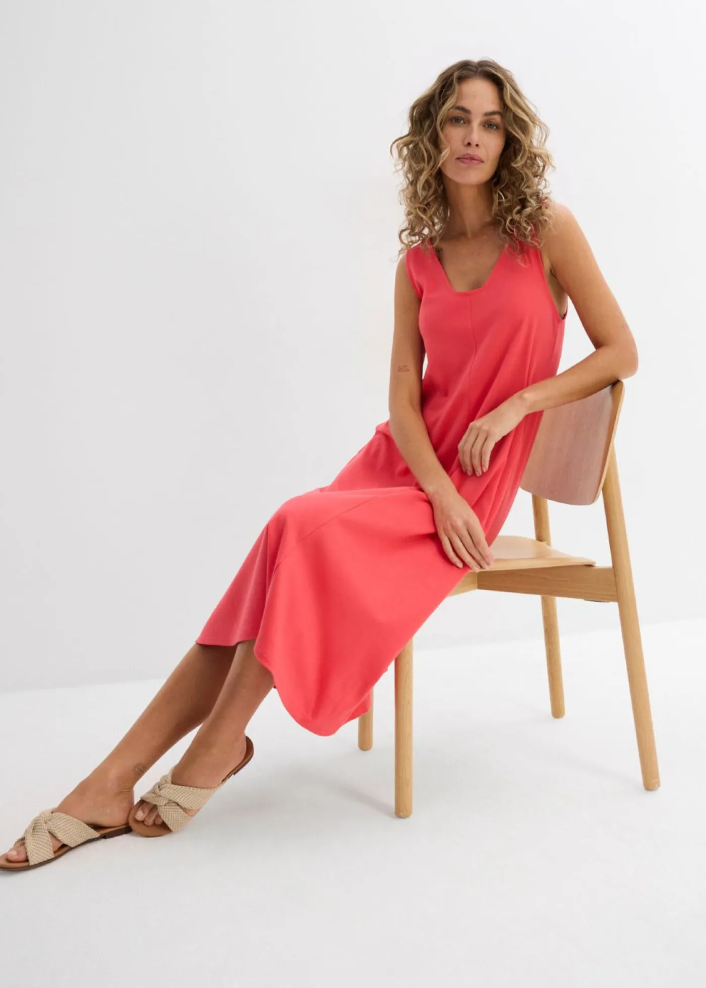 New Vestido de punto de algodón orgánico puro Mujer Esenciales|Vestidos