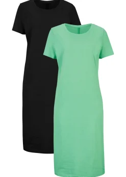 Outlet Vestido de punto de algodón puro (2 unidades) Mujer Básicos|Vestidos