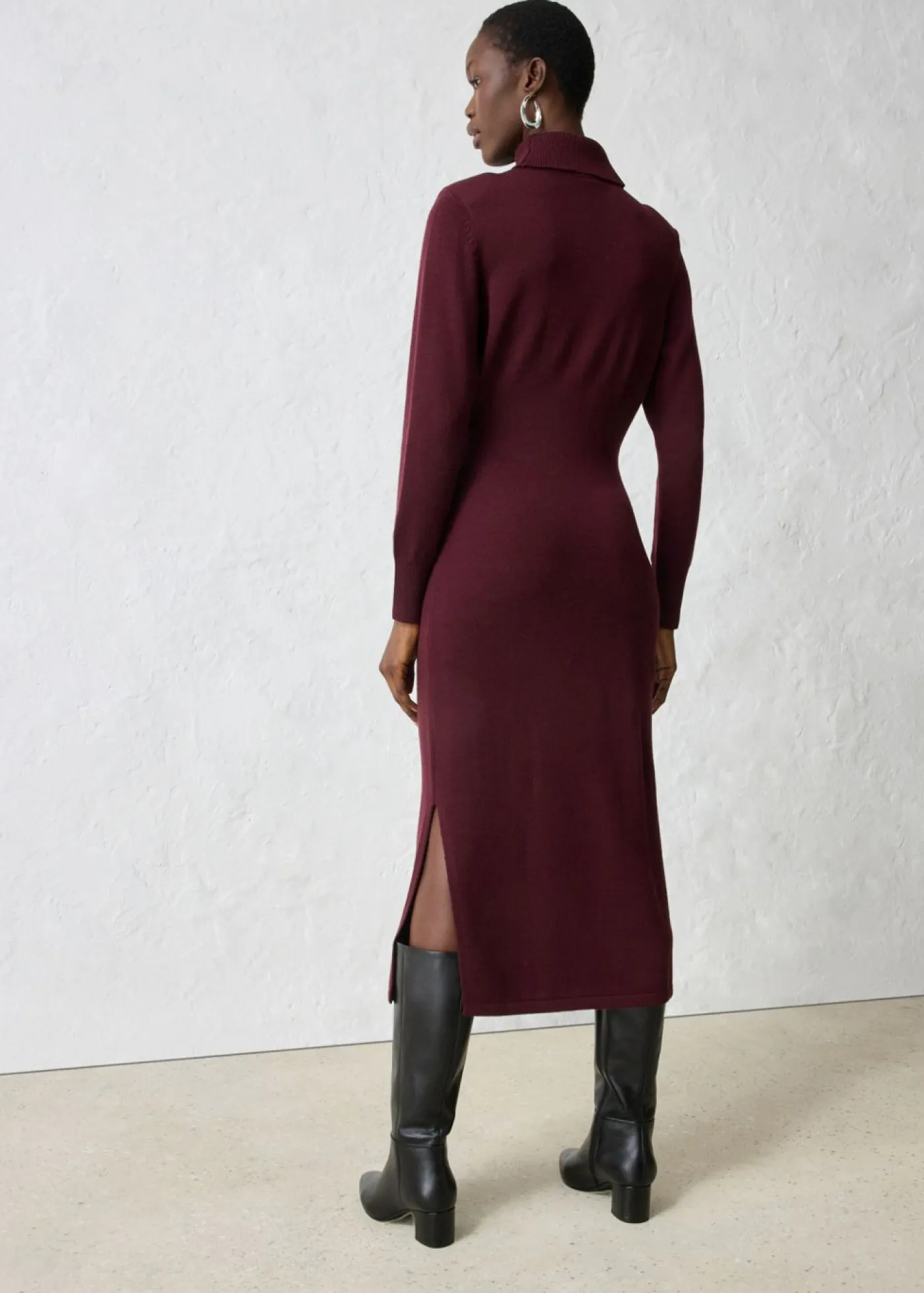 Vestido de punto de lana merina Mujer Premium|Vestidos