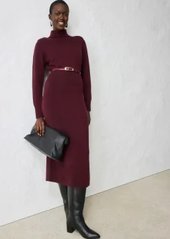 Vestido de punto de lana merina Mujer Premium|Vestidos
