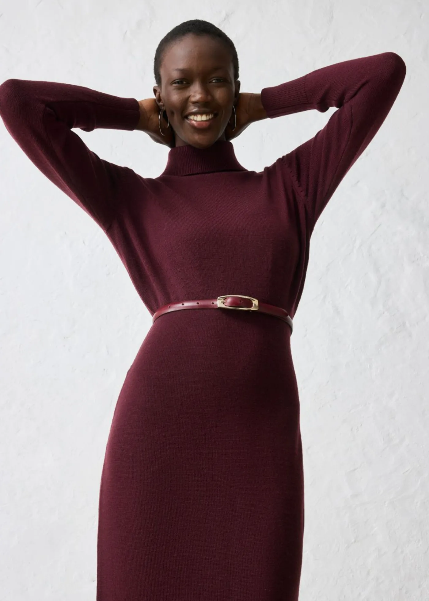Vestido de punto de lana merina Mujer Premium|Vestidos