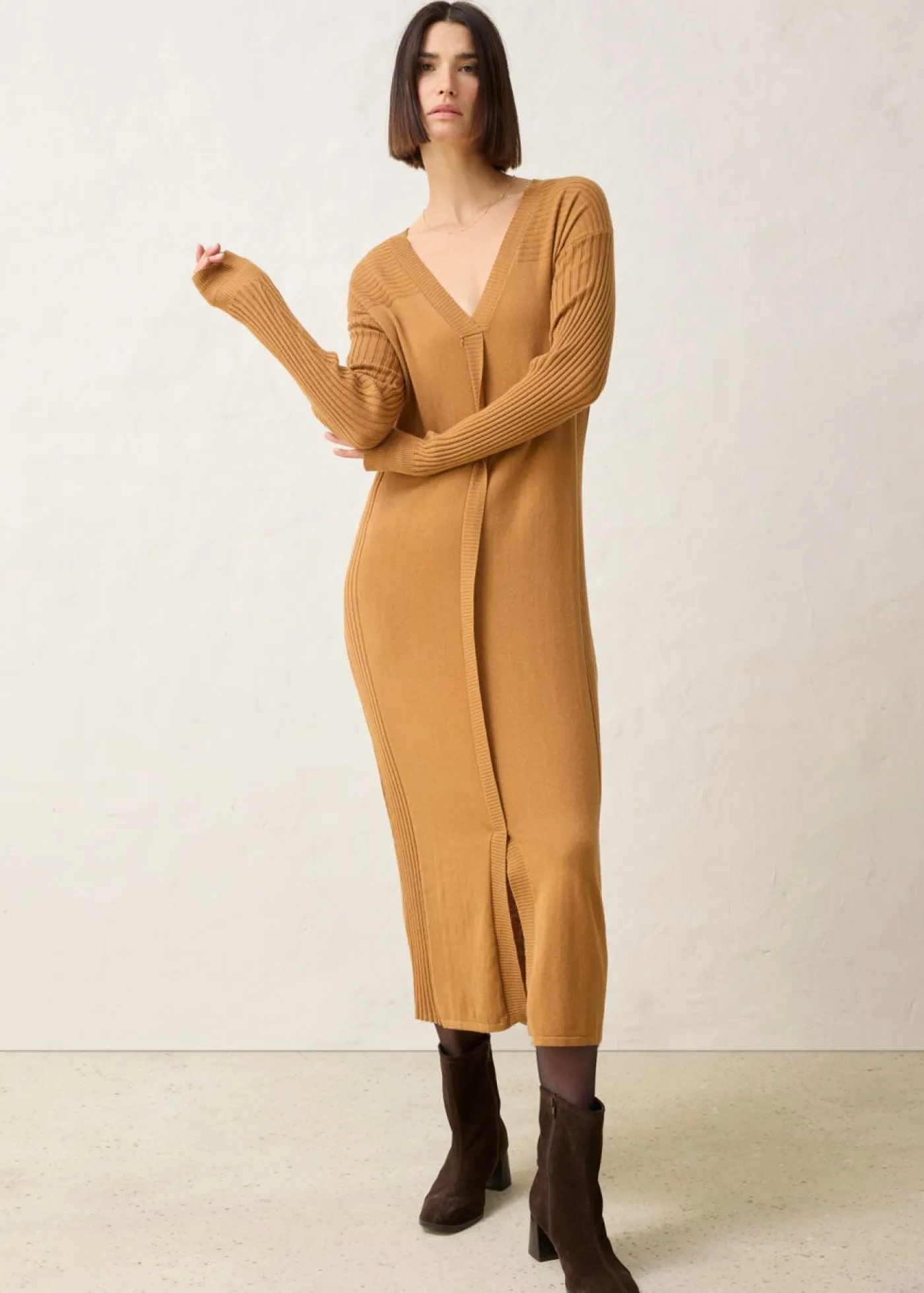 Sale Vestido de punto de lana merina Mujer Vestidos|Ropa De Punto