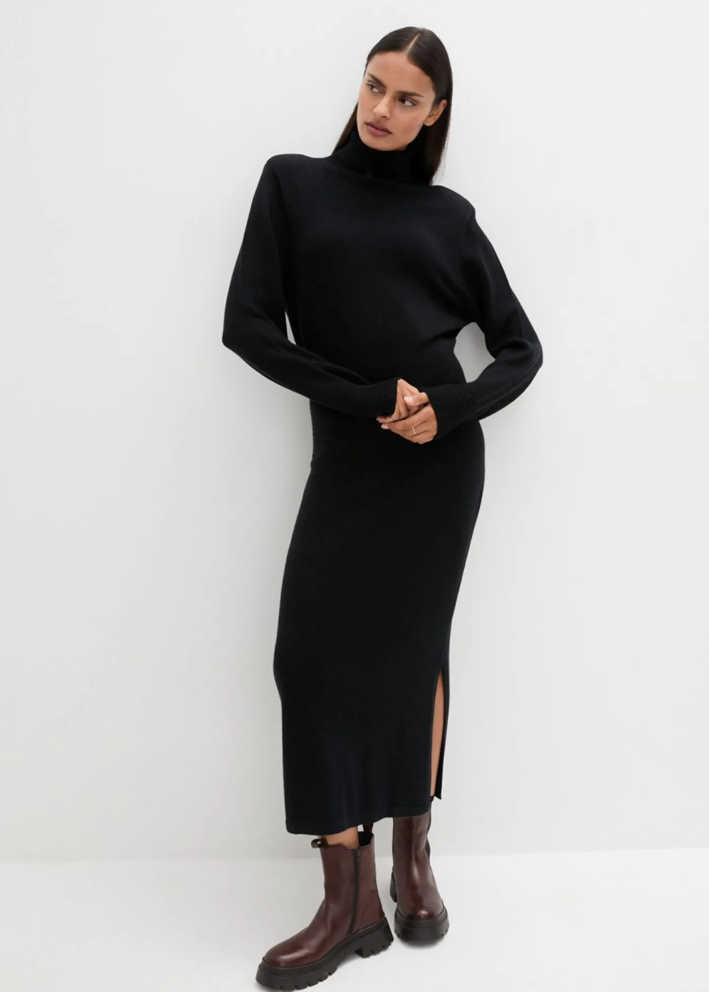 Sale Vestido de punto de lana merina Mujer Premium|Vestidos