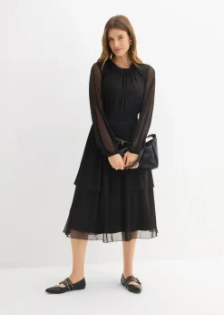 Vestido de punto de malla fina Mujer Vestidos|Novedades