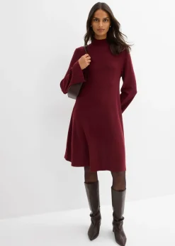 Outlet Vestido de punto de mezcla de viscosa con línea en A Mujer Esenciales|Vestidos