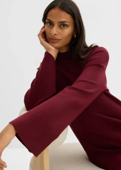 Outlet Vestido de punto de mezcla de viscosa con línea en A Mujer Esenciales|Vestidos
