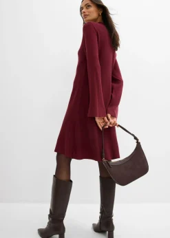 Outlet Vestido de punto de mezcla de viscosa con línea en A Mujer Esenciales|Vestidos