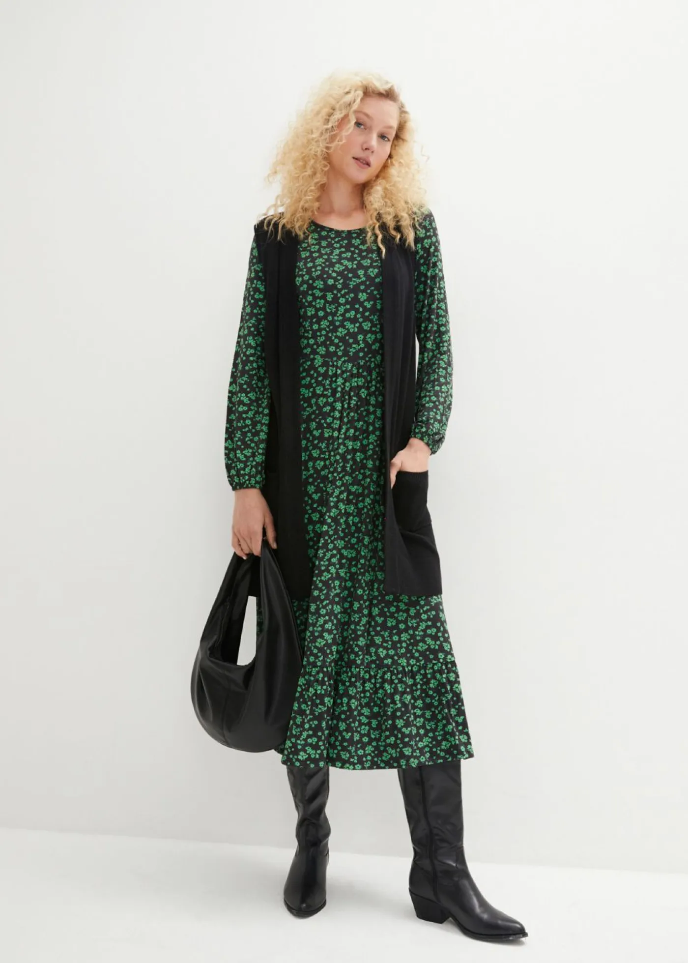 Vestido de punto de mezcla de viscosa fluida Mujer Vestidos