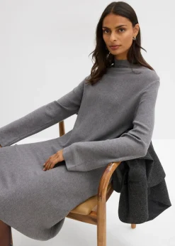 Outlet Vestido de punto de mezcla de viscosa con línea en A Mujer Esenciales|Vestidos