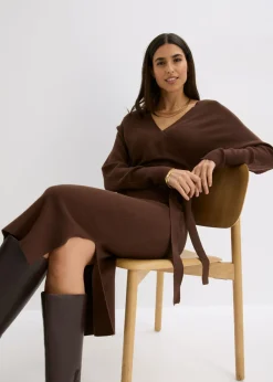 Vestido de punto de mezcla de viscosa fluida Mujer Vestidos|Ropa De Punto