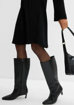 Discount Vestido de punto de mezcla de viscosa con línea en A Mujer Esenciales|Vestidos
