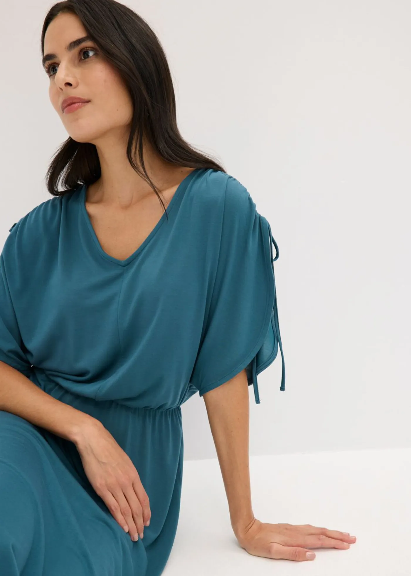 New Vestido de punto de mezcla de modal suave Mujer Vestidos