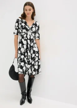 Best Vestido de punto de mezcla de viscosa con drapeado Mujer Vestidos