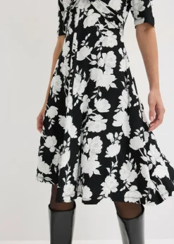 Best Vestido de punto de mezcla de viscosa con drapeado Mujer Vestidos