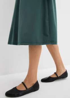 Discount Vestido de punto de mezcla de viscosa con escote en V Mujer Esenciales|Vestidos