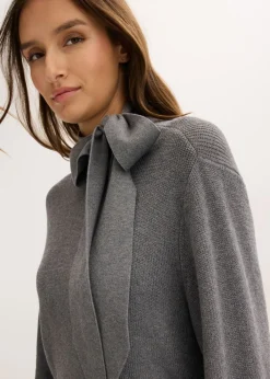 Best Vestido de punto de suave mezcla de viscosa con lazo Mujer Vestidos|Ropa De Punto