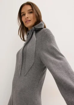 Best Vestido de punto de suave mezcla de viscosa con lazo Mujer Vestidos|Ropa De Punto