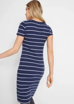 New Vestido de punto elástico de manga corta Mujer Básicos|Vestidos