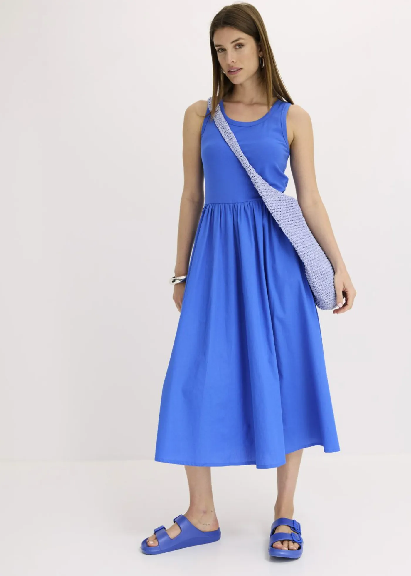 Outlet Vestido de punto en mezcla de materiales Mujer Vestidos