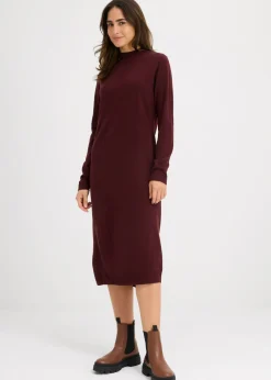 Discount Vestido de punto fino con cuello alto Mujer Básicos|Vestidos